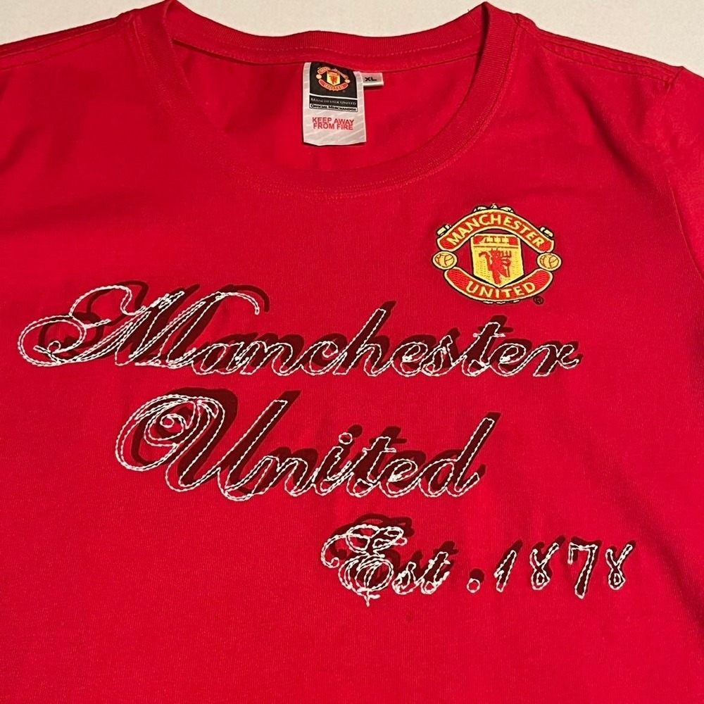 Manchester United EST. 1878 women's XL red soccer sports t-shirt